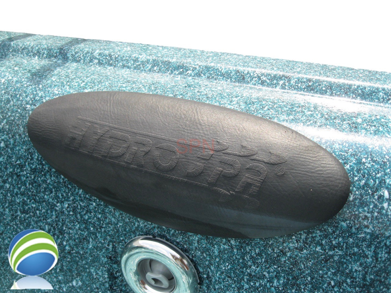 This is an example of one of these pillows in a hot tub..  Note: The Hydrospa Logo is not on the new pillows.