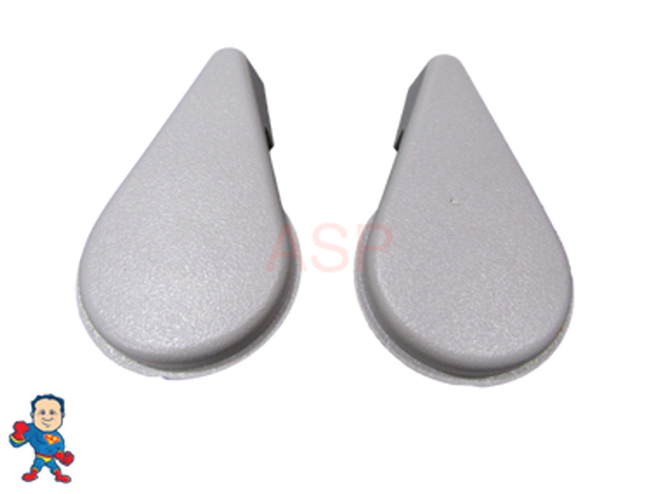 Set of (2) Spa Hot Tub Diverter Reinforced Handle Knob 4" Long 2" Wide Gray How To Video