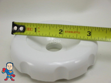 3 1/4" edge to edge on the cap.. Dimension One D1 D-1 Diverter Knob Cap & O-Ring Kit White Spa Hot Tub Part