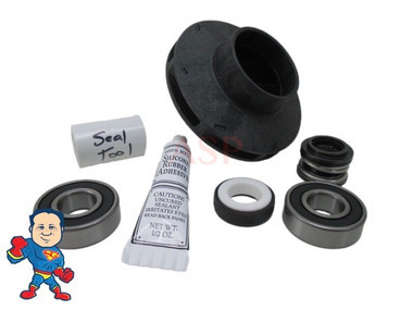 XP2 1.5 HP 2 1/8" Eye Impeller & Seal (2) Bearing Kit Aqua-Flo 230V 9 Amp or 115V 14 Amp
