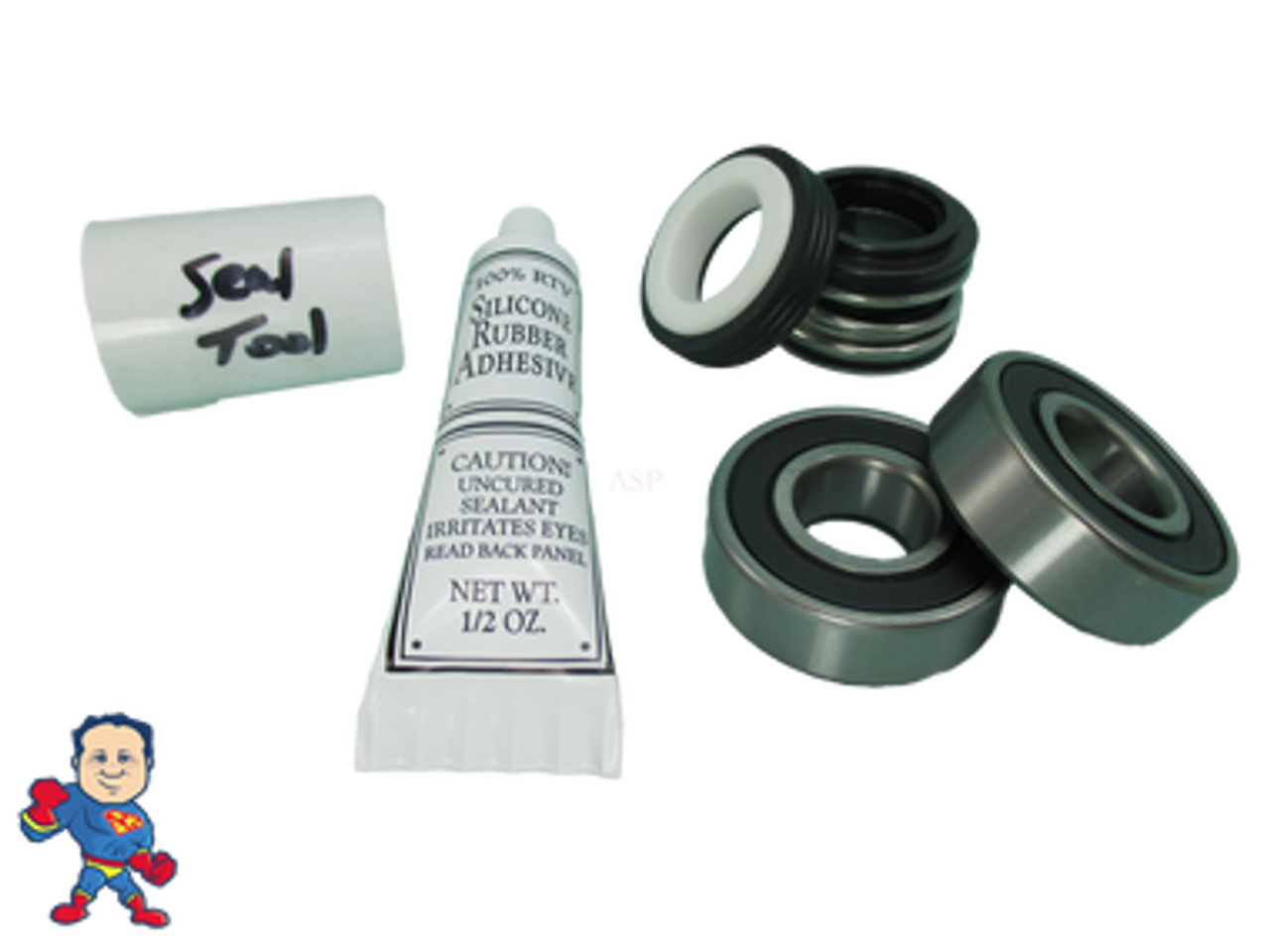 (2) Front Bearing & Seal Pump Parts Kit Fits Most Vico Sta-Rite Spa Hot Tub Pumps