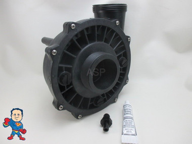 A 2" Threaded fitting measures about 3" edge to edge on the suction or pressure side..