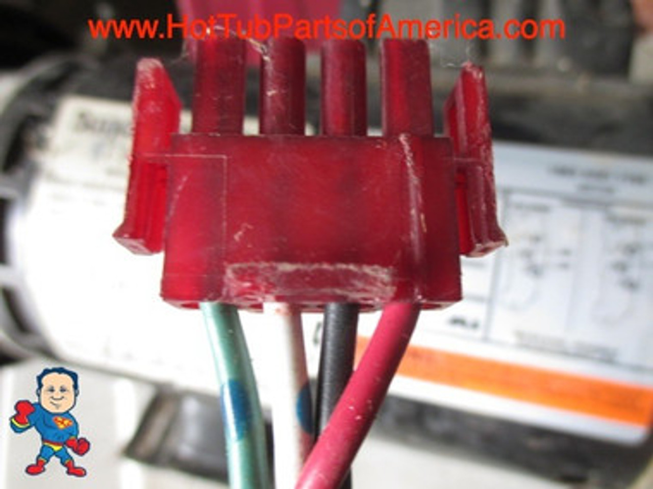 This is an example of a 2 speed AMP Plug..
Note: if this goes on a Motor that is 115V the white wire would be Neutral if it is 230V the white wire would be Hot 115V...
In these positions Red is normally High Speed, Black, Low, White Neutral and Green Ground..