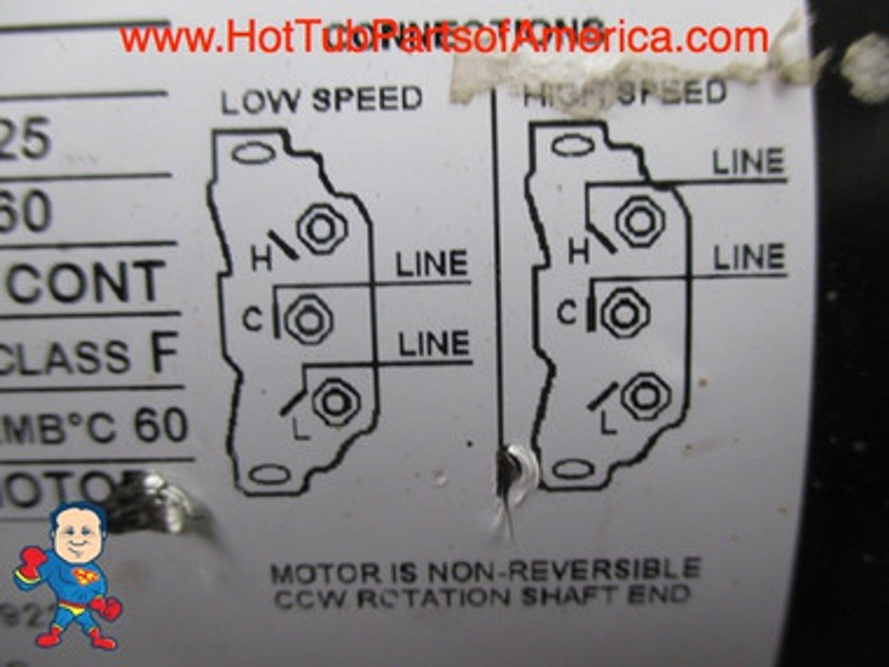 An Example of a 230V (2) Speed Emerson motor wiring on the Motor End:
High Speed Red Wire goes on (H) for High Speed
Common or Neutral White Wires goes on (C) for Common or Neutral.. Note: In this case this wire would be Hot 115V..
Low Speed Black wire goes on (L) for Low Speed
Green goes on 1/4" Screw to the body cover...