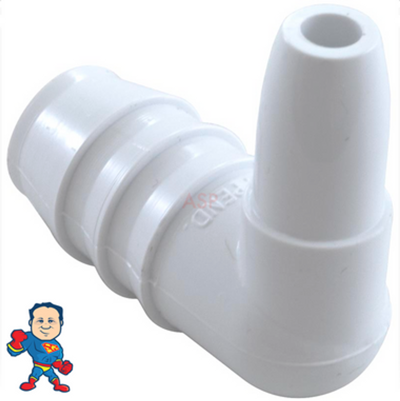 Orifice Fitting, 90 degree, G&G, use with Micro Jet Body, 1/4" Orifice x 3/4" Barb