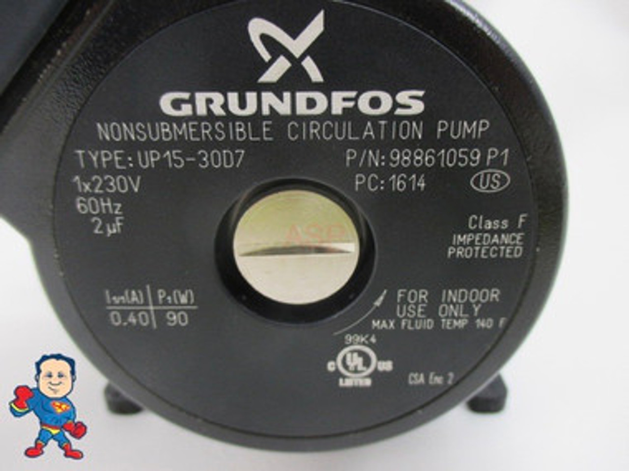 Retrofit Kit Pump Circulation Grundfos 230v 3/4" Barb 12-18 GPM New Style