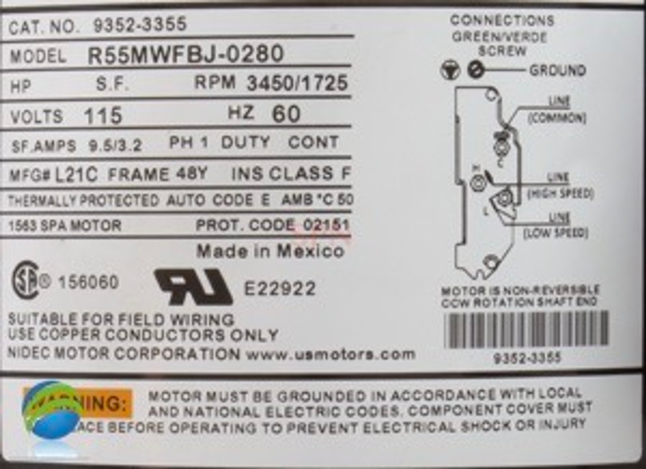 Complete Pump, 37334, Watkins, Vendor Code 4081 or 03338, Solana, Hot Spot, 1.0HP, 115v, 10.5/3.2A, 48 frame, 2"x 2", 1 or 2 Speed