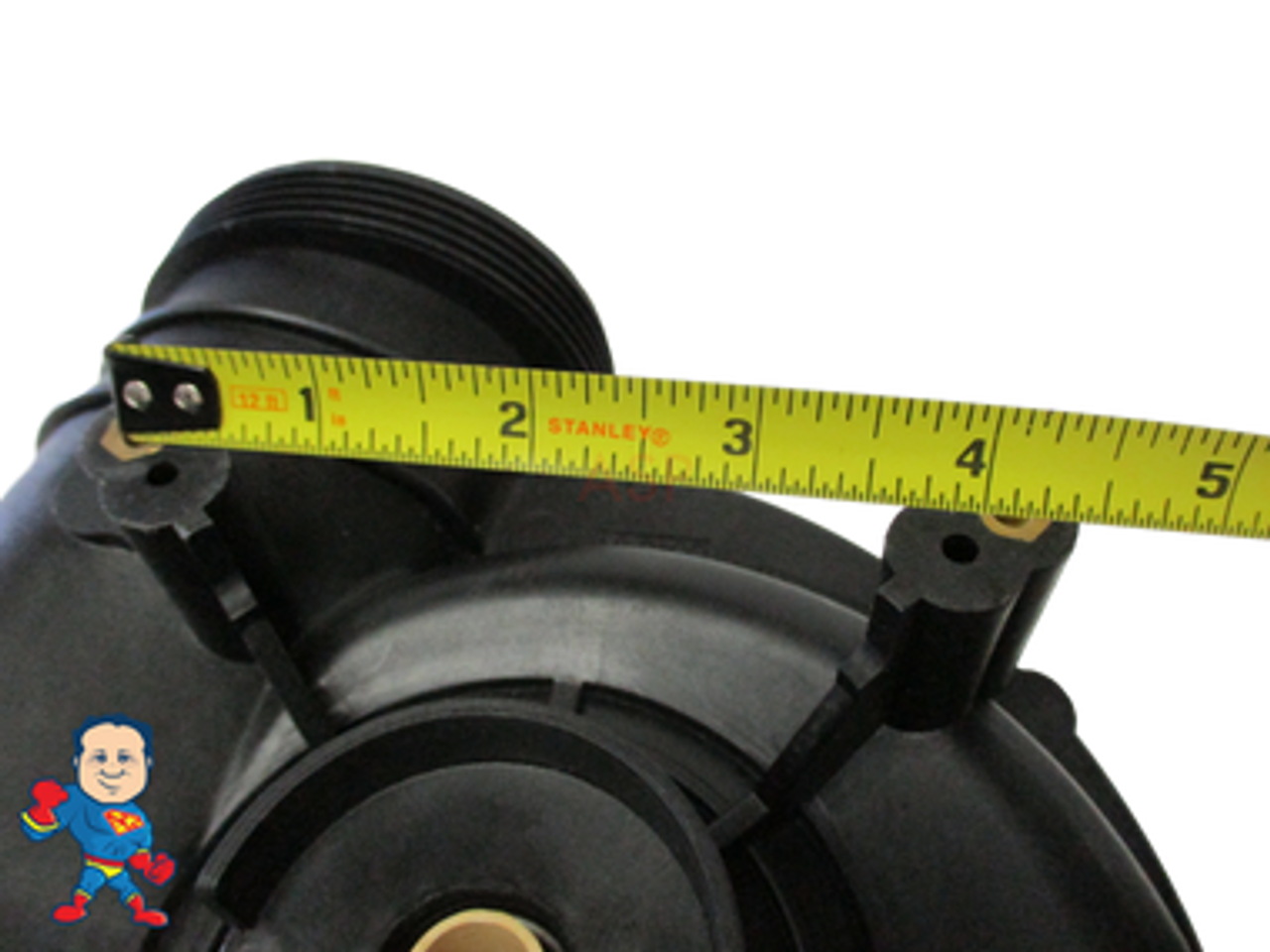 This fits a 56fr motor that will measure about 4 1/8" between the bolts in a square pattern..