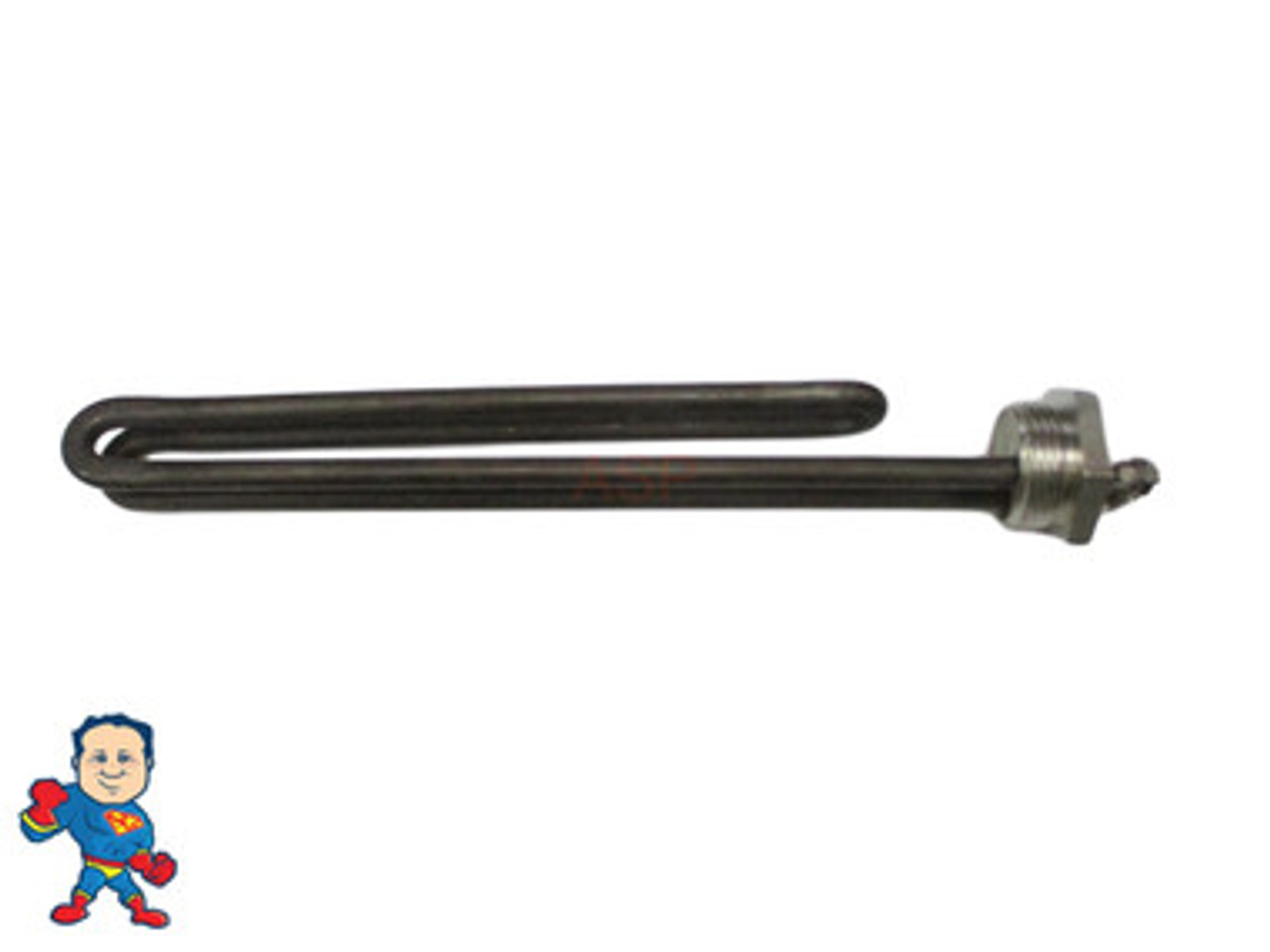 Threaded Screwplug Element, 1-1/4" thread, 5.5kW, 230v, 9.75" long