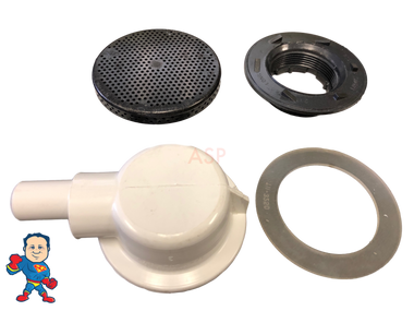 Lo-Pro Floor Drain With Old Style Conversion Kit, 3/4" Slip Barb Ell, Dark-Sliver-Glitter, 3-1/2" Face Width