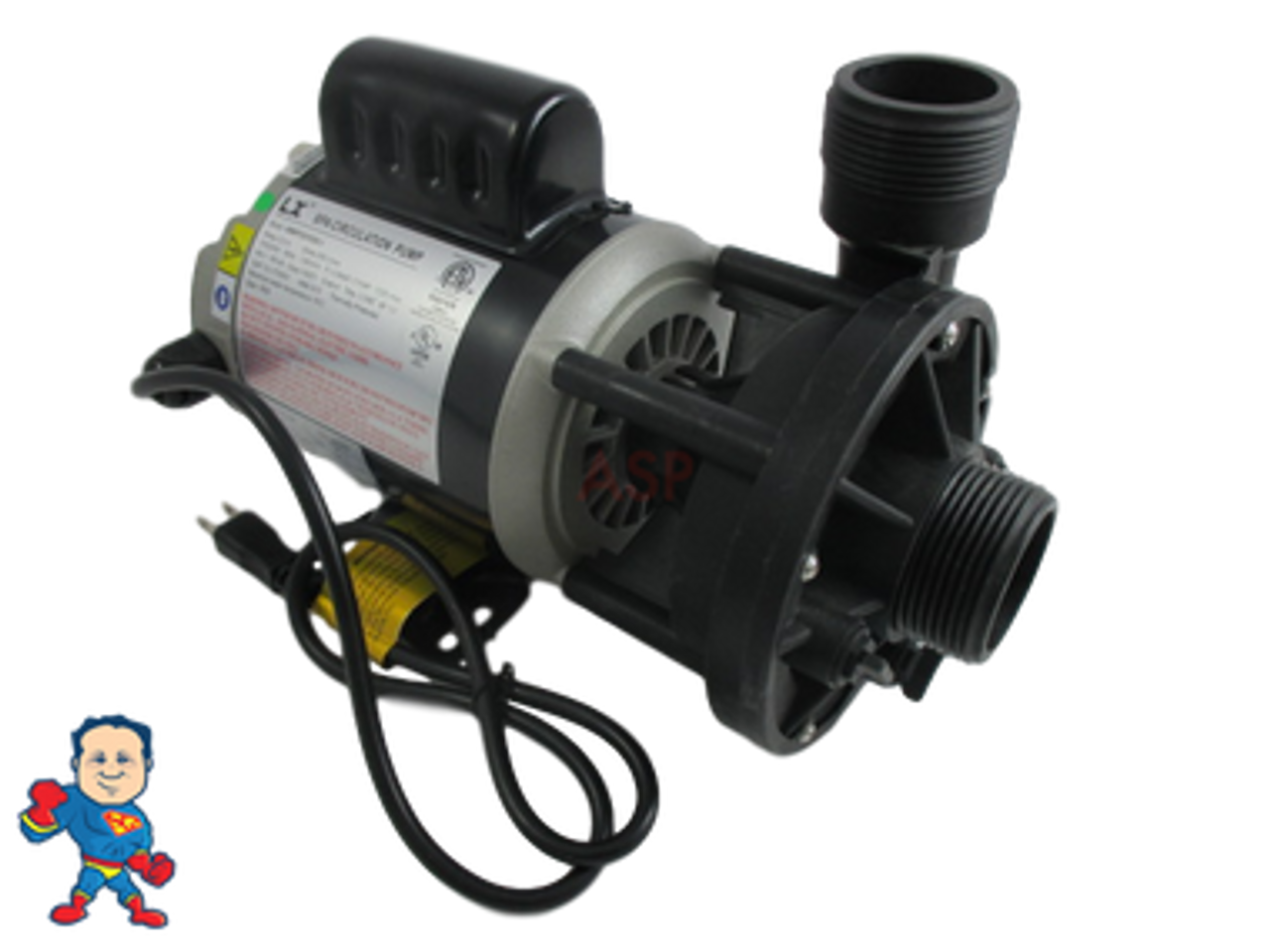 Circulation Pump, LX 48WTC, 1/8HP, 115 or 230V, 1.6 or 0.8A, 1-1/2"MBT, Side Discharge