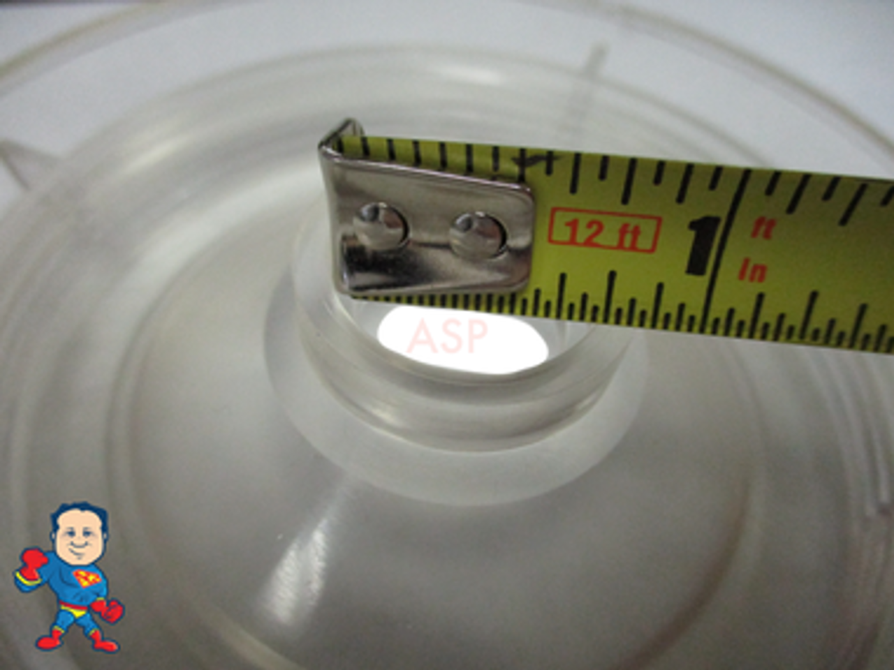 Spa Hot Tub Diverter Cap 3 3/4" Wide Clear Smooth Non Buttress