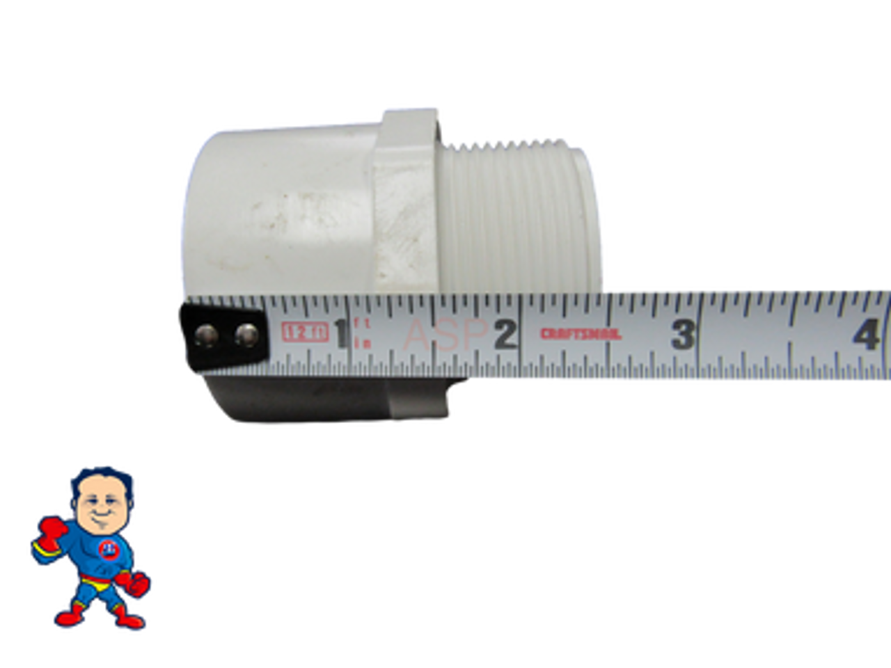 Adapter Fitting, 1 1/2" Slip x 1 1/2" Male Pipe Thread Pool Pump Fitting