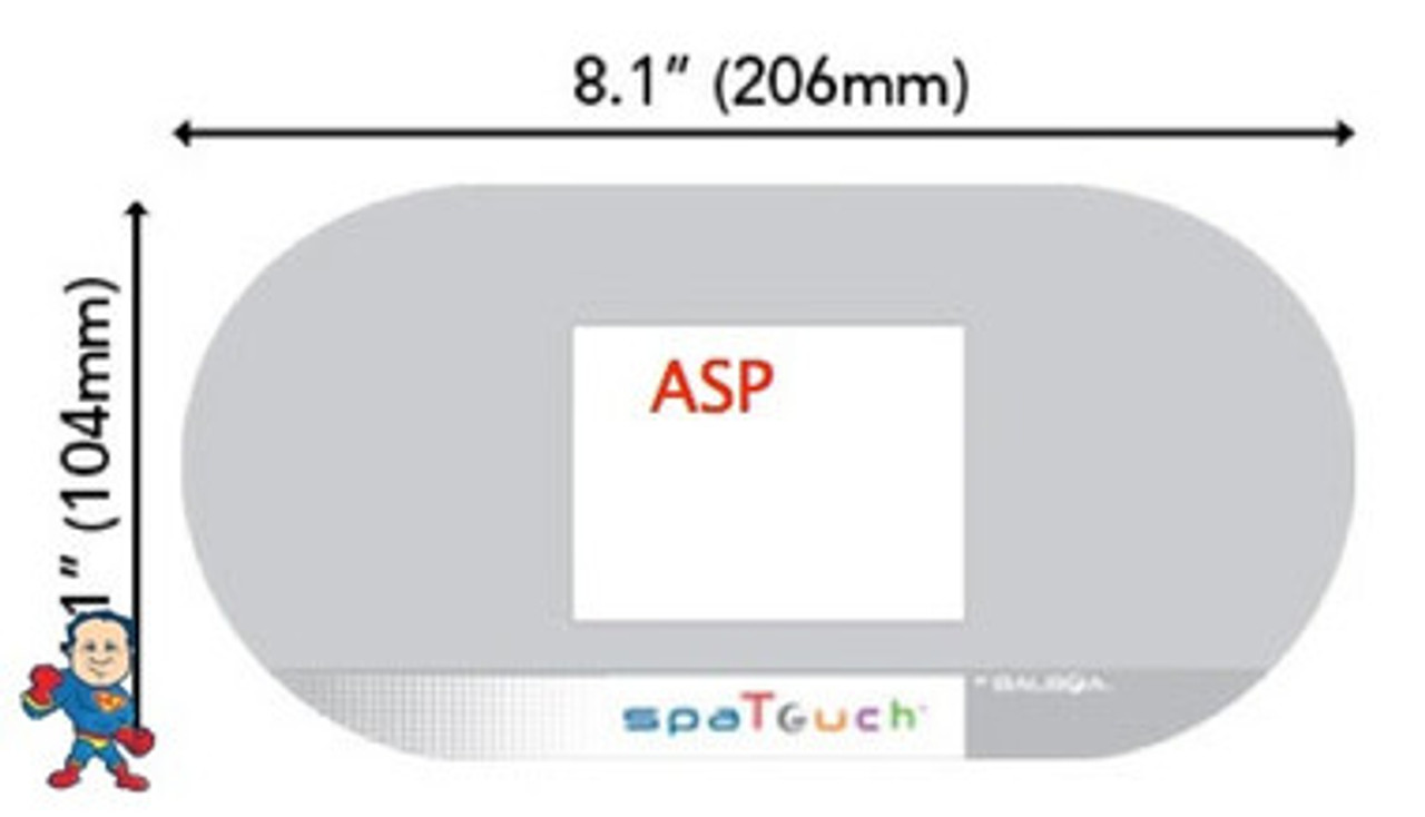 Topside, Balboa, SpaTouch, 4 Pin Molex Plug, Touch Screen Oval with Overlay