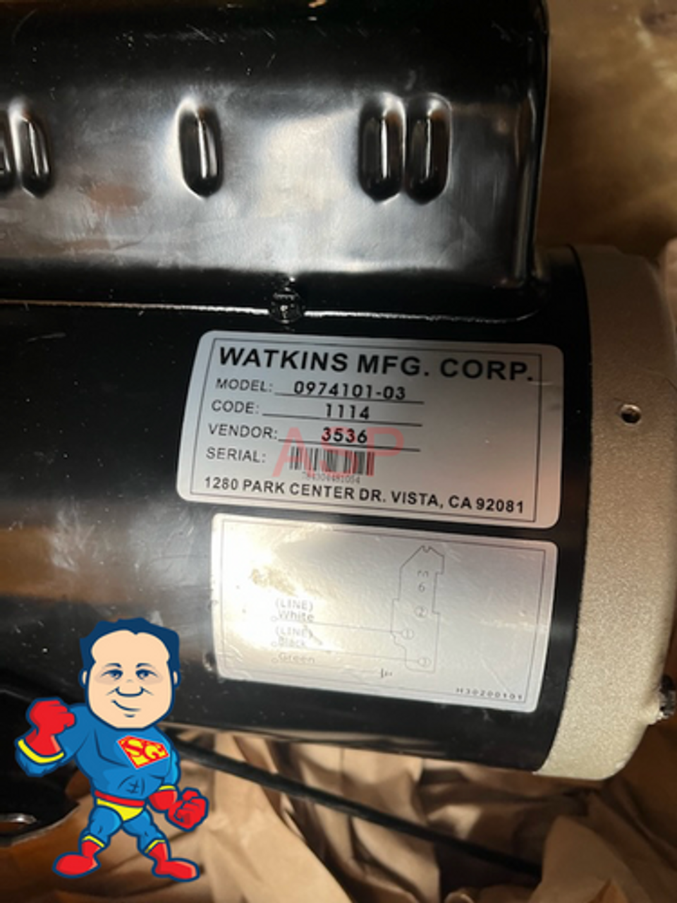 Watkins 0974101-03 0974001-03 Hot Tub 48Fr Pump 2" X 2" 1.5HP 1 or 2 Speed 230V 3536 Wavemaster 3000