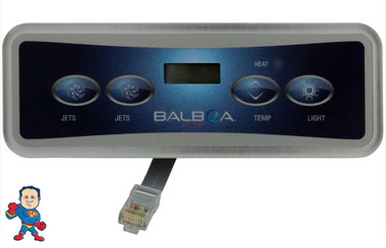 4 Button, Topside, E4, Balboa, VL401, LCD, Lite Duplex Digital, (2) Pumps, Temp, Light