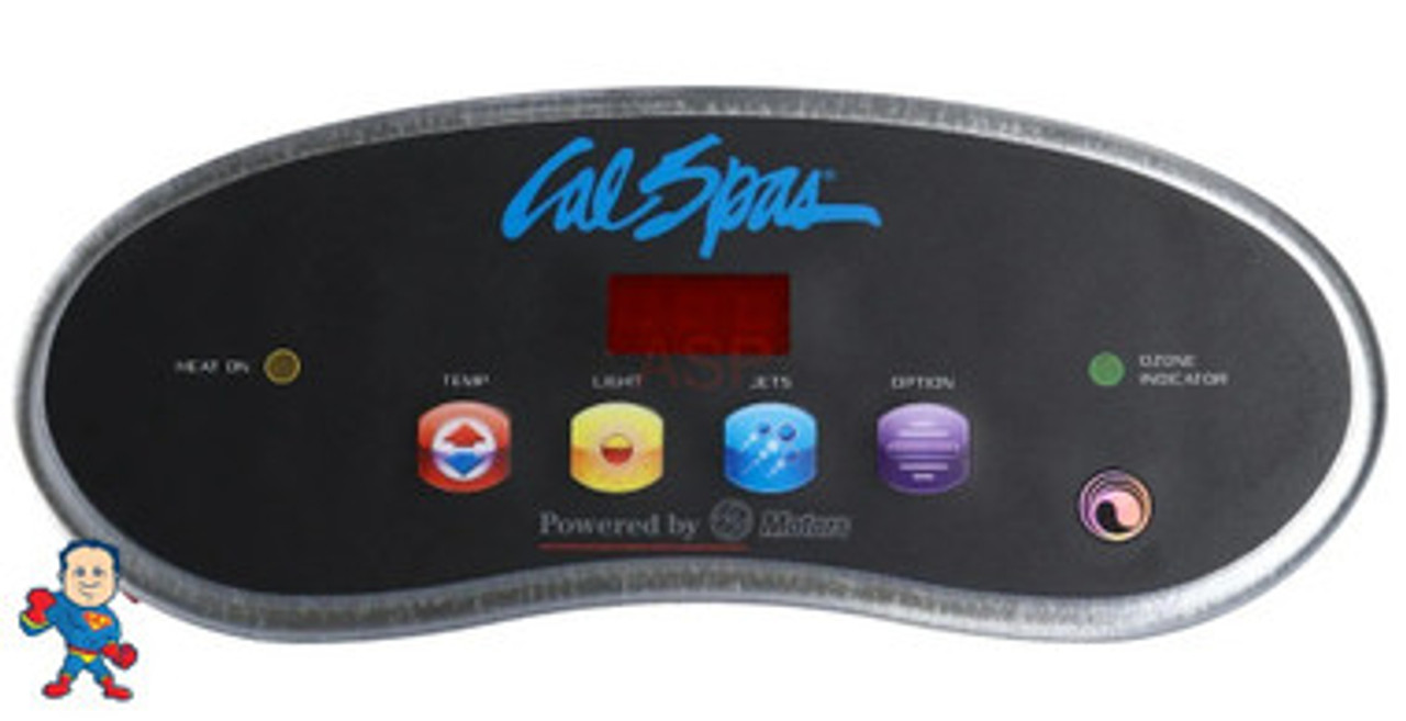 Cal Spa, Peanut, 6000, 6100, 4 Button, Topside,  Phone Plug, Temp, Light, Jet, Option