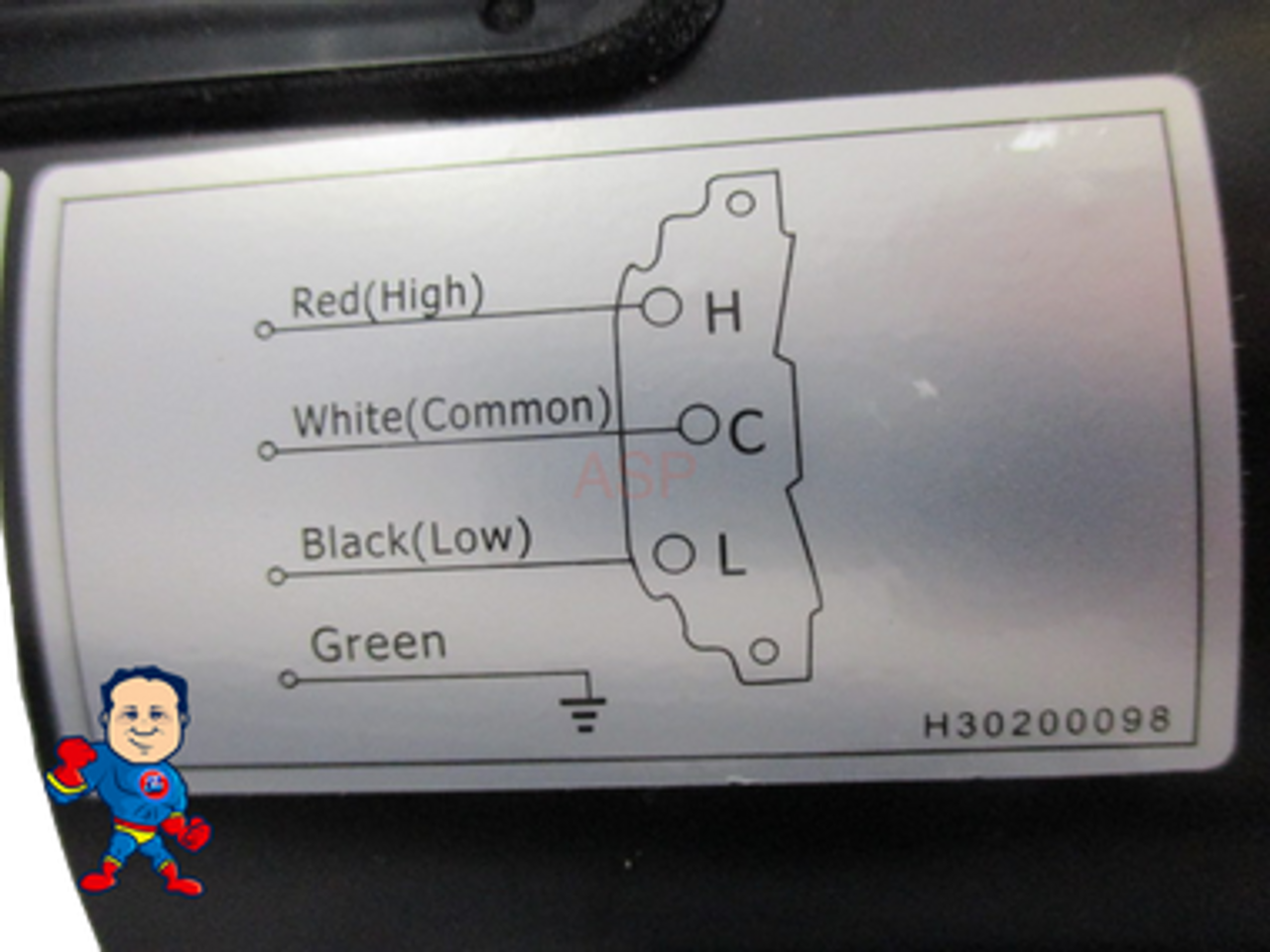 Wire, H=High Speed and is usually the Red Wire but occasionally the Black, Green = Ground or the Green wire. They way you can tell if you have it wired correctly is when you power up the pump should go into Low Speed First. If it goes into High Speed you need to power down and reverse the red & black wires and power back up and verify it goes into Low Speed first. If you leave it wrong it will overheat and damage the Hot Tub especially during warm weather...