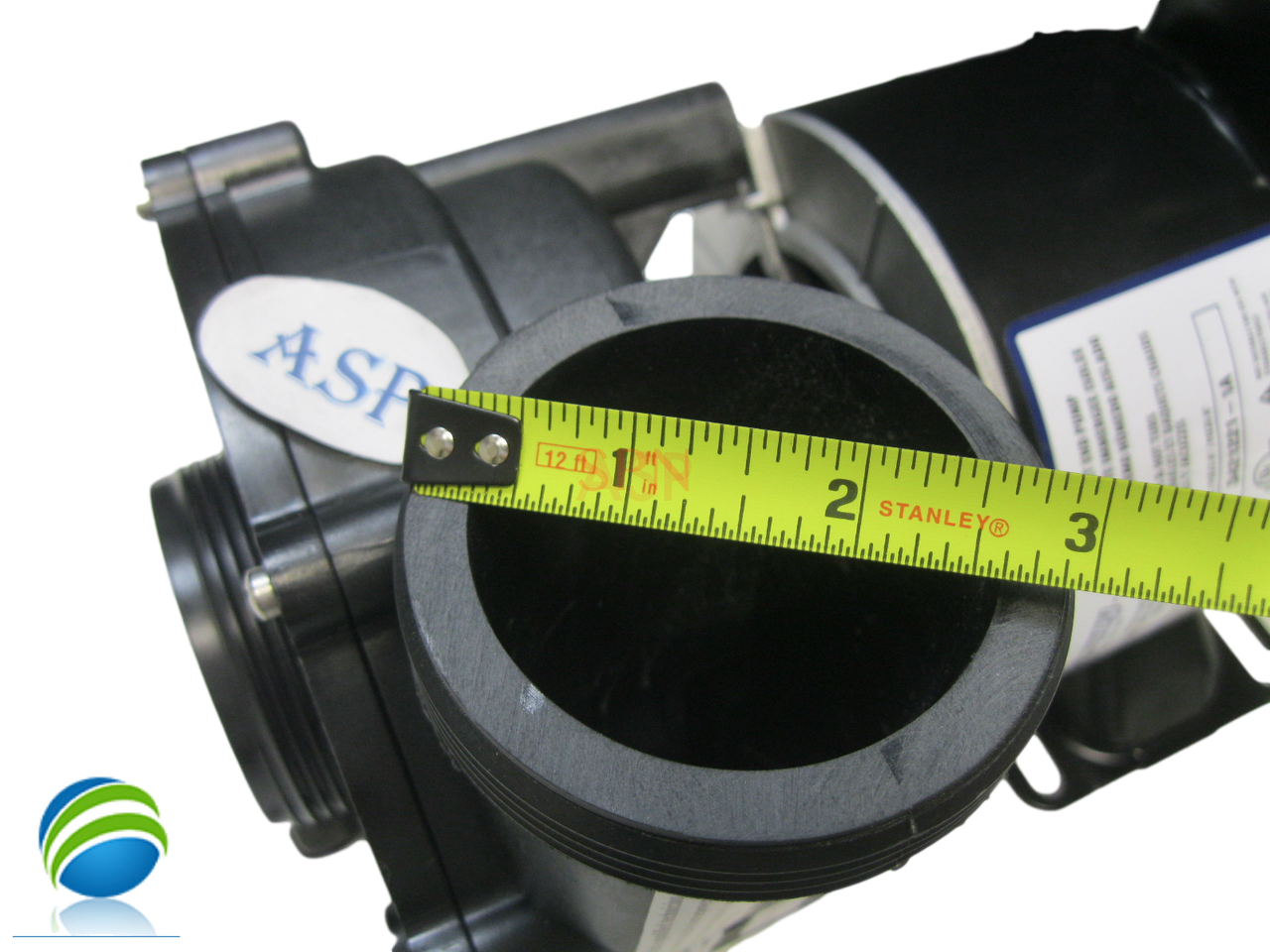 The Suction and Pressure Side measure about 3" Edge to Edge..