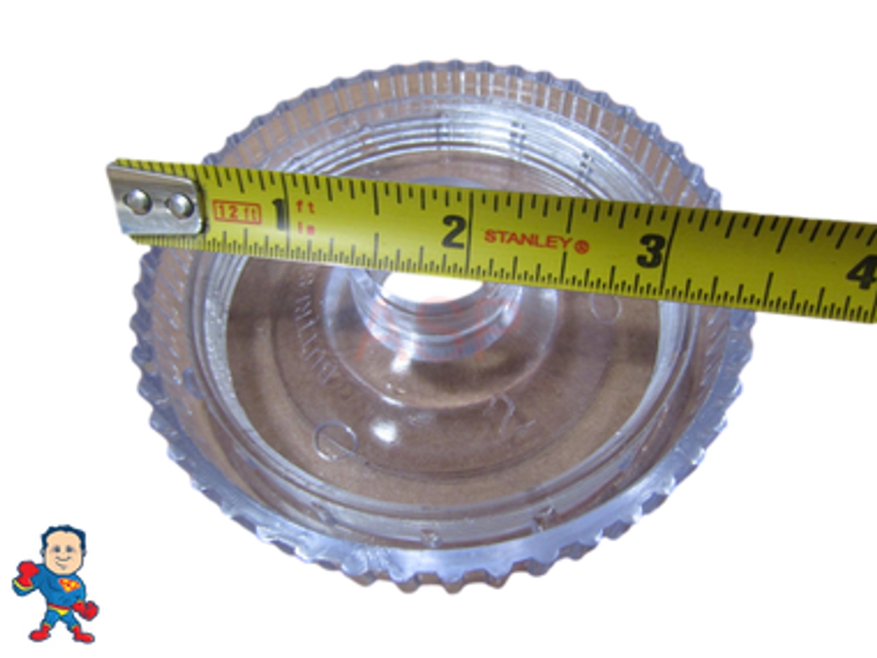 Clear Buttress Spa Hot Tub Diverter Cap 3 1/2" Wide 50 Rib Style