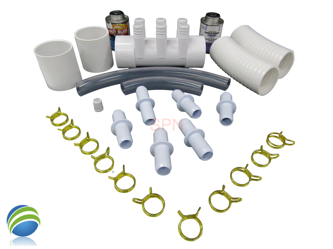 Manifold Hot Tub Spa 2" Slip x 2" Slip (6) 3/4" Coupler Glue Kit Video How To