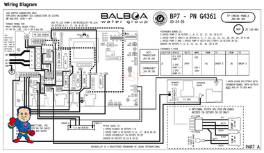 Control Retrofit Kit Balboa BP7, 1 or 2 Pump/Blower ,Ozone ,Light, 4.0kW, 115v/230v, with TP600 Topside