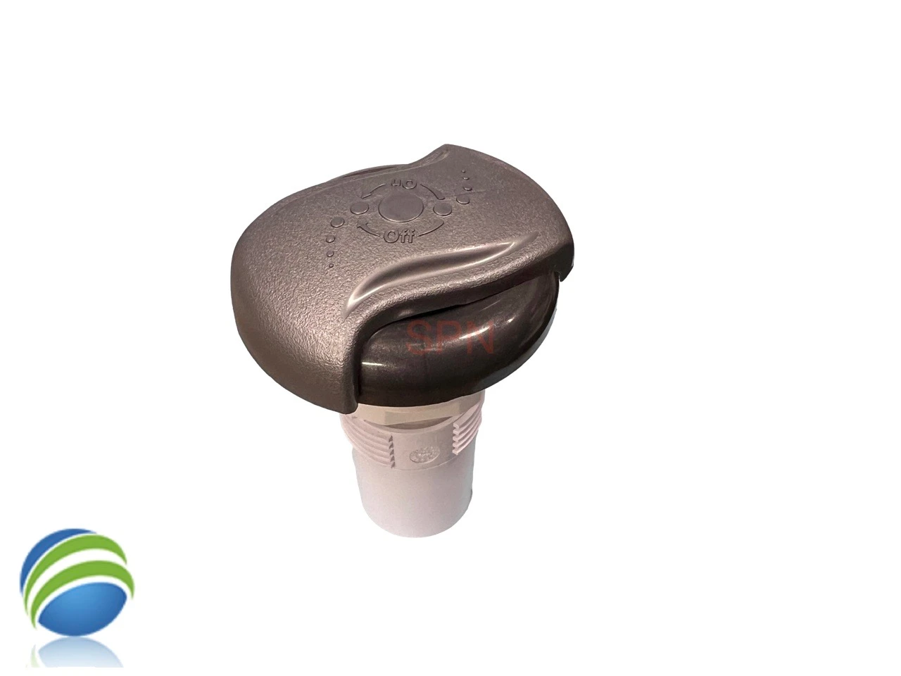 Air Control Valve "Wave" Handle  Silver and Graphite 1" Spa Hot Tub