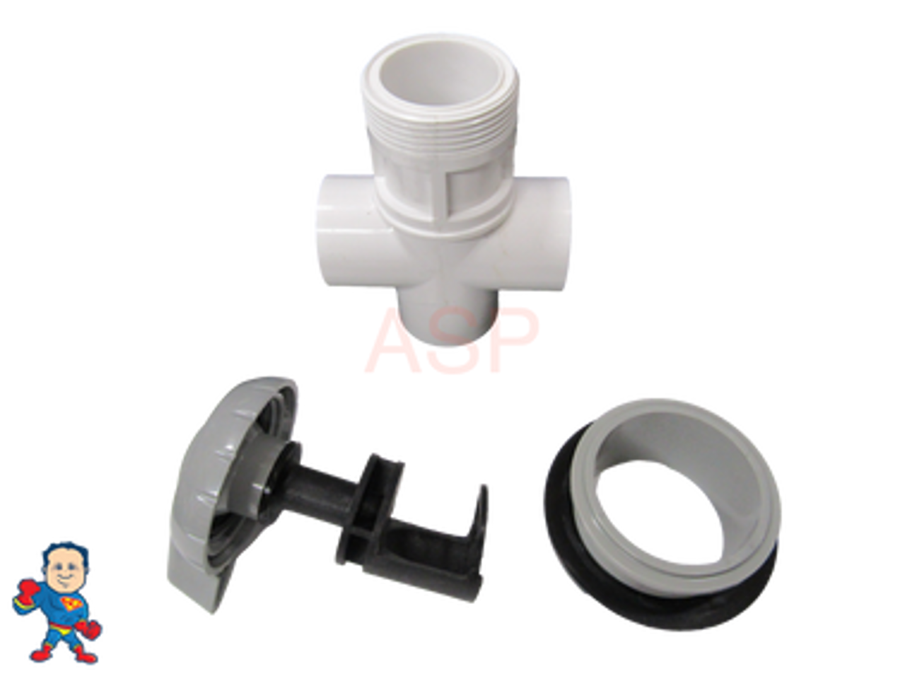 Small Diverter Valve, Hydro-Air,  Hydroflow, 1" Slip x 1" Slip x 1" Slip , 2 Port, Gray