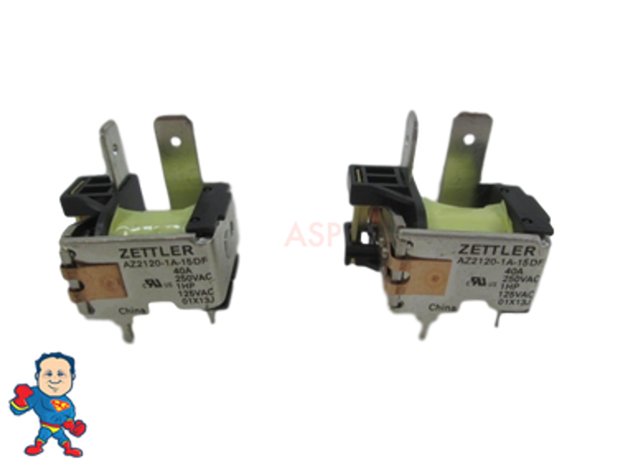 Set of (2) Relays, Zettler, T-90 Type, SPST, 15vdc, Coil, Balboa Board