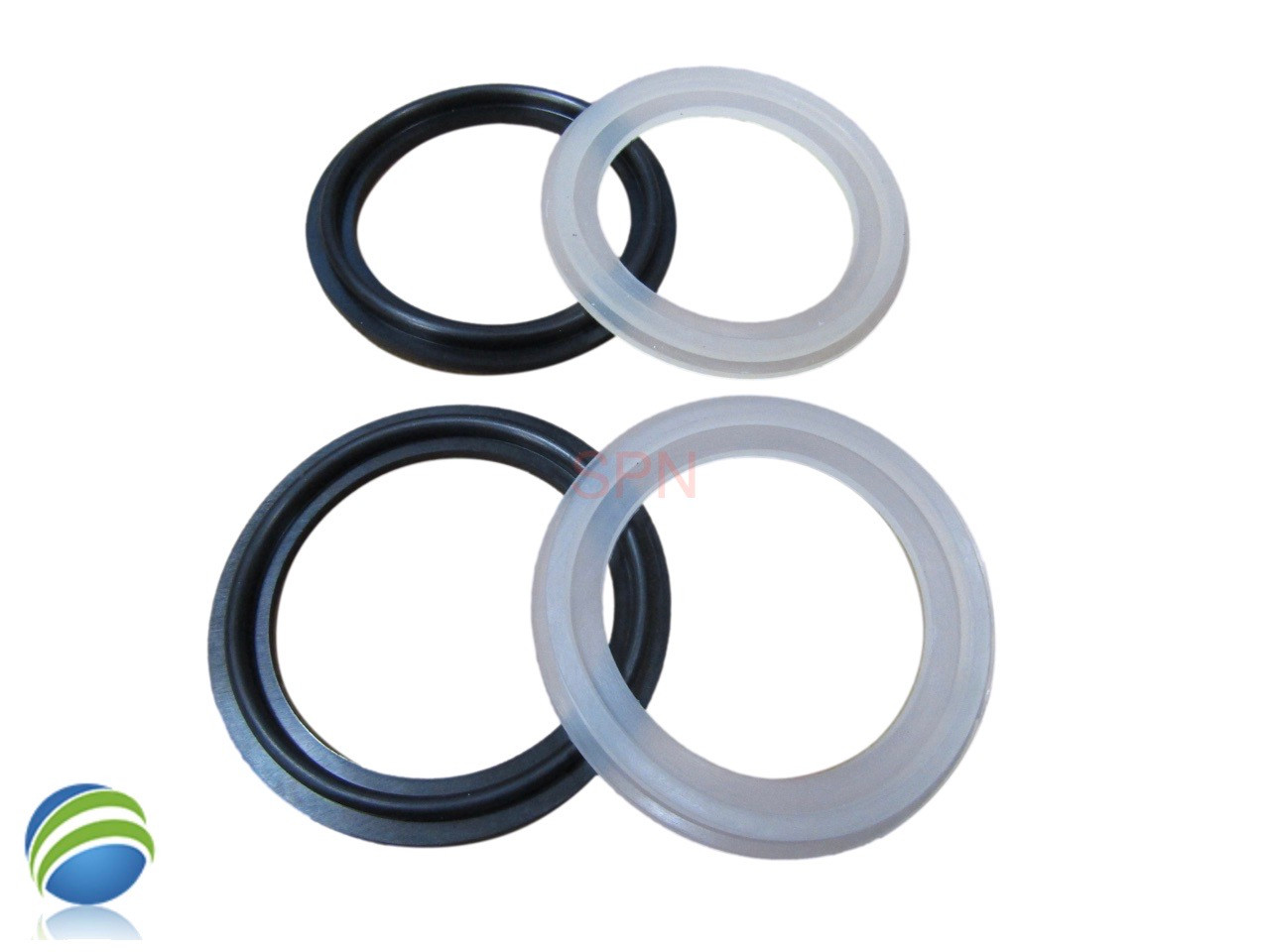 Set of (4) Hot Tub Spa 2" Heater or Pump Union Gasket Combo (2) 2 1/2" Lip & (2) 2 5/8" Lip Gasket