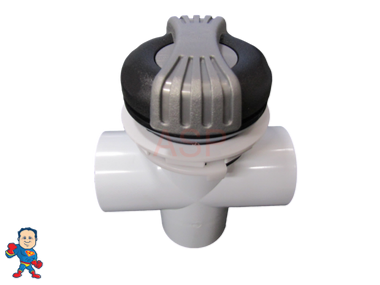 Hoss Modern Complete Diverter Valve Glue Kit 3 3/4" Wide Cap Gray Hot Tub Spa 2" How To Video
This valve accepts 2" pipe or fittings which would measure about 2 3/8" outside Diameter of the pipe and 2 3/8" inside Diameter of the Valve..