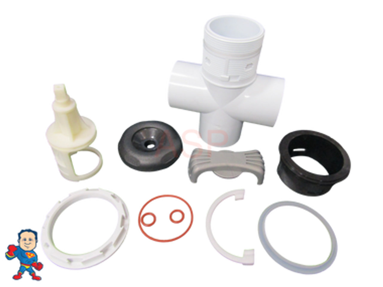 Hoss Modern Complete Diverter Valve Glue Kit 3 3/4" Wide Cap Gray Hot Tub Spa 2" How To Video
This valve accepts 2" pipe or fittings which would measure about 2 3/8" outside Diameter of the pipe and 2 3/8" inside Diameter of the Valve..