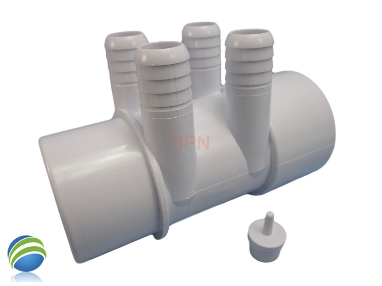 The manifold featured in this kit is Open on both ends.. One end receives a 2" Pipe or fitting that would measure 2 3/8" OD and on the other end glues inside of a 2" fitting that would measure 2 3/8" Inside Diameter..