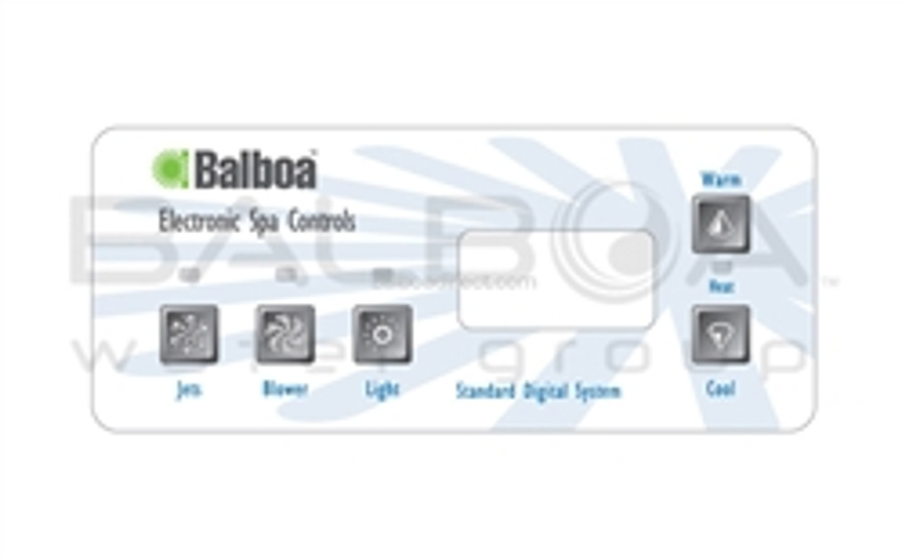Balboa Overlay - Standard Digital, Jet, Blower, Light, Warm, Cool, 10298