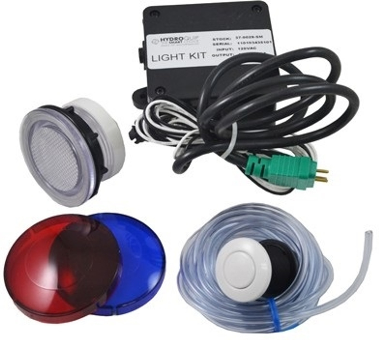 HydroQuip 120 Volt - 12 Volt Light Kit W/ Air Switch, Button & Lens