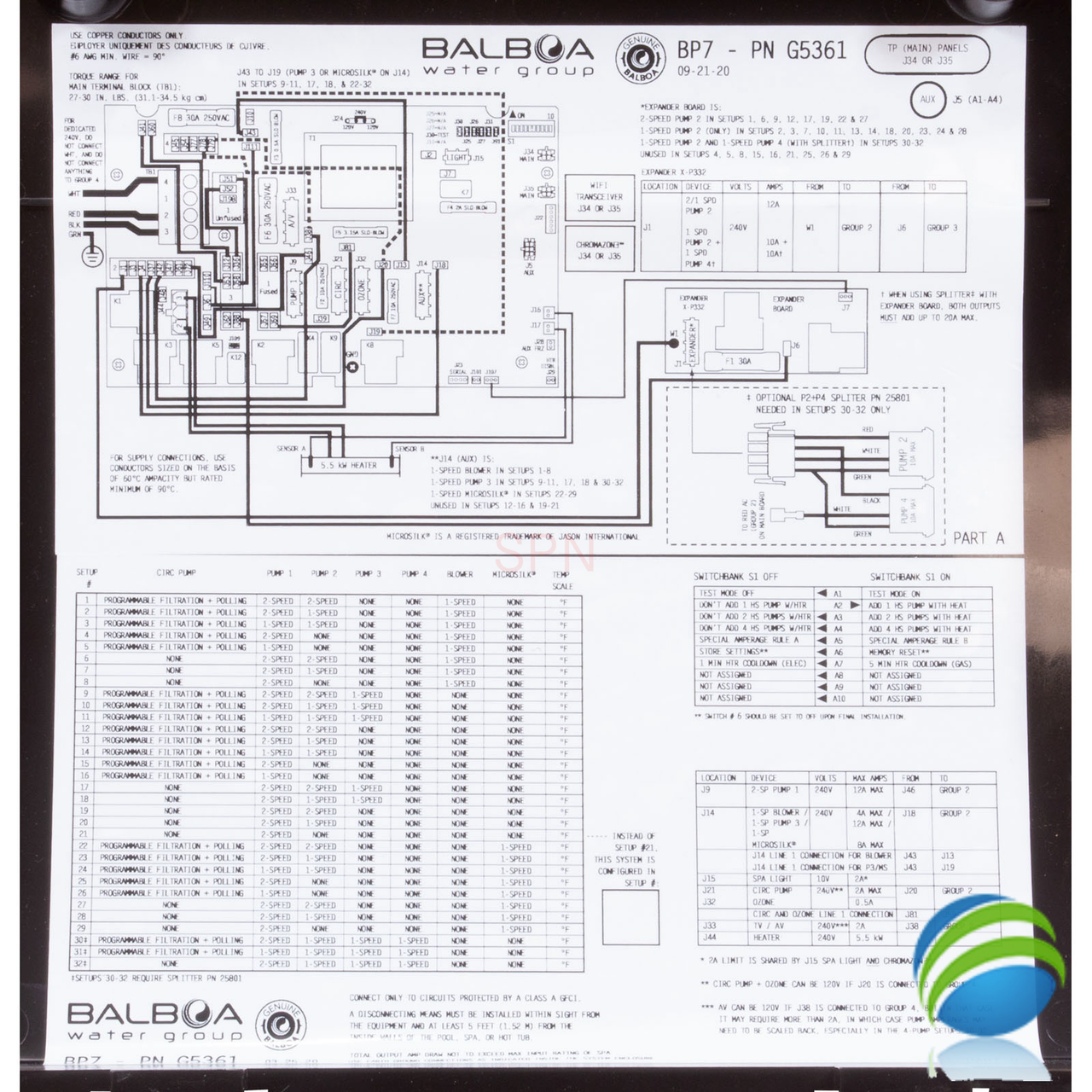 Balboa BP7 Retro-Fit Kit w/ TP600 Topside,5.5 KW Heater