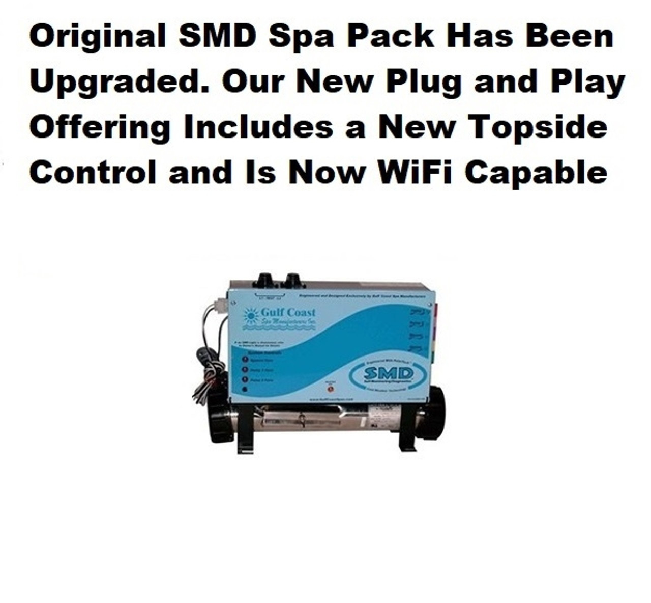 Gulf Coast Spas Cool Nights Series Spa Pack Control System-240V (P1-240,P2-240,BL-120,OZ-1) With 6 Button Topside Control
