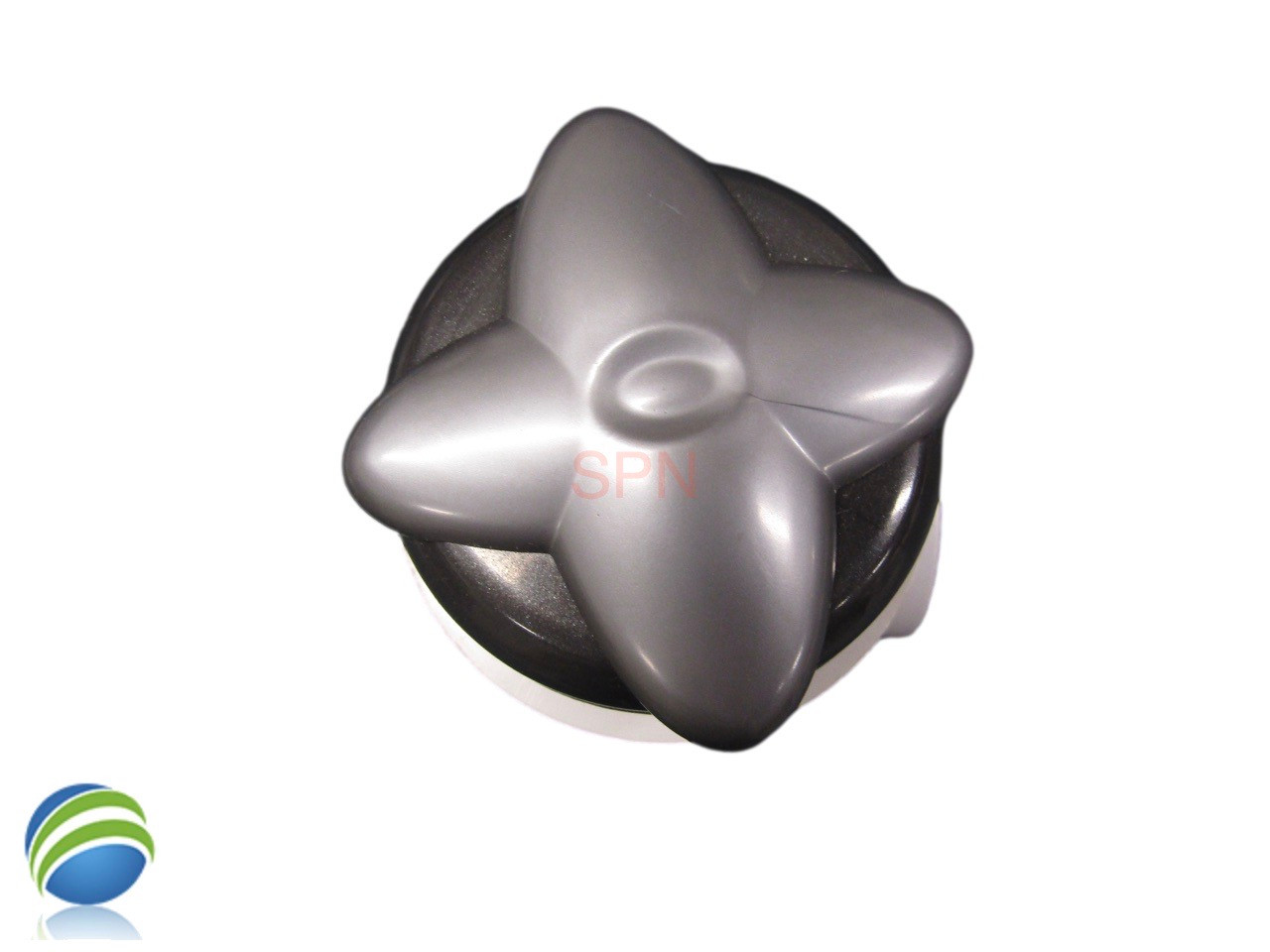 Star Handle Valve , Waterfall or Neck Jet Control, On/Off Valve, Silver and Graphite, 1" Slip x 1" Slip, Single Port