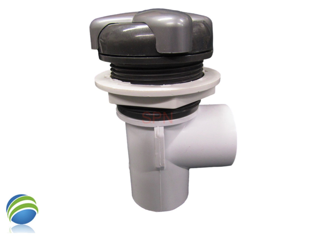 Star Handle Valve , Waterfall or Neck Jet Control, On/Off Valve, Silver and Graphite, 1" Slip x 1" Slip, Single Port