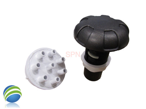 Air Control Valve with (8) 3/8" Barb Manifold Kit , 3 1/4" Wide 6 Spoke Style, Graphite, 1" Top-Access