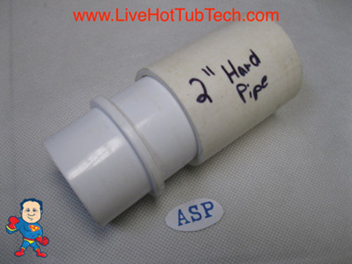 This is a different magic mend but it shows an example of the slip end inside the pipe. The other end would then be the same size as the OD of the 2" Pipe so slip fittings could glue over the new end. This is a different magic mend but it shows an example of the slip end inside the pipe. The other end would then be the same size as the OD of the 2" Pipe so slip fittings could glue over the new end.