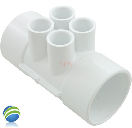 Water Manifold (4) 1/2" Ports X 2" Slip x 2" Spigot Flow Thru Water Manifold (4) 1/2" Ports X 2" Slip x 2" Spigot Flow Thru