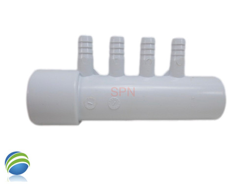 Air Manifold, 3/8" Barb, 4 Port, 1" Street x 1" Spigot Air Manifold, 3/8" Barb, 4 Port, 1" Street x 1" Spigot