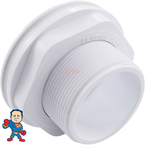 Wall Fitting, Fiberglass Long Body, 1-1/2"mpt x 1-1/2"fpt, White