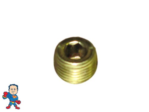 Heater Tube Threaded Plug, 1/8"mpt, Brass Heater Tube Threaded Plug, 1/8"mpt, Brass