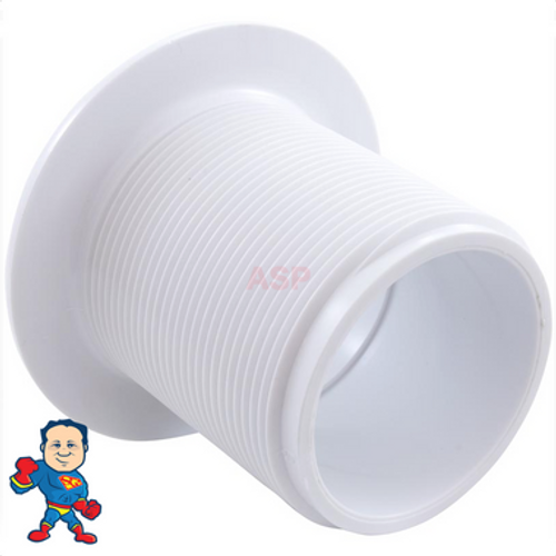 Wall Fitting, Hydro Air, Hydro Jet, 2-9/16" Deep, 2-3/8" hole size, Long, White Wall Fitting, Hydro Air, Hydro Jet, 2-9/16" Deep, 2-3/8" hole size, Long, White