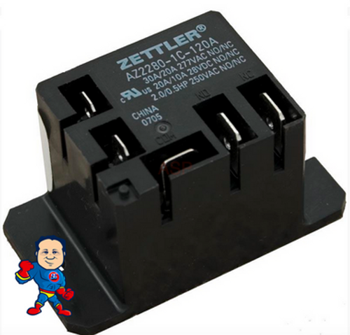 Power Relay, Zettler, SPDT, 30A, 115v, Mini, AZ2280-1C-120A Power Relay, Zettler, SPDT, 30A, 115v, Mini, AZ2280-1C-120A