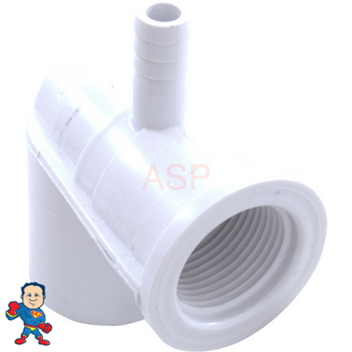 Jet Body, Waterway, Ozone Cluster,  Air 3/8" Barb x Water 3/4" Slip, Ell Jet Body, Waterway, Ozone Cluster,  Air 3/8" Barb x Water 3/4" Slip, Ell