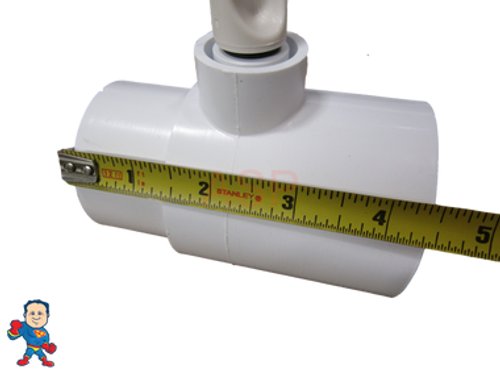 Tee, 2" spigot x 2" slip x 3/8"female pipe thread with Bleeder Plug Tee, 2" spigot x 2" slip x 3/8"female pipe thread with Bleeder Plug