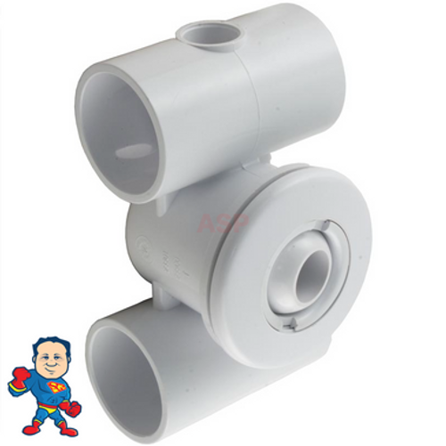 Complete Jet and Body ,Hydro Jet, 2-3/8" hole size, Eyeball, air 1-1/2" slip, water 1-1/2" slip, Thin Flange Complete Jet and Body ,Hydro Jet, 2-3/8" hole size, Eyeball, air 1-1/2" slip, water 1-1/2" slip, Thin Flange